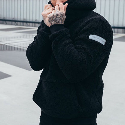 Sherpa pullover hoodie met relaxed fit voor heren