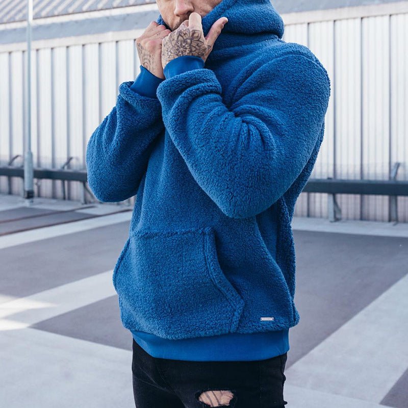 Sherpa pullover hoodie met relaxed fit voor heren