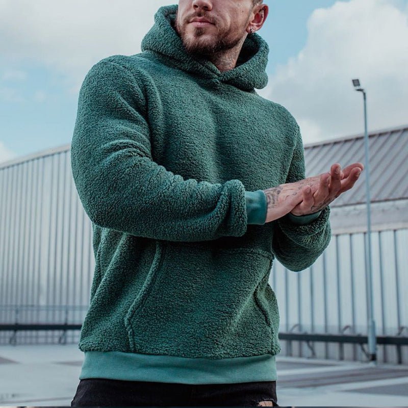 Sherpa pullover hoodie met relaxed fit voor heren