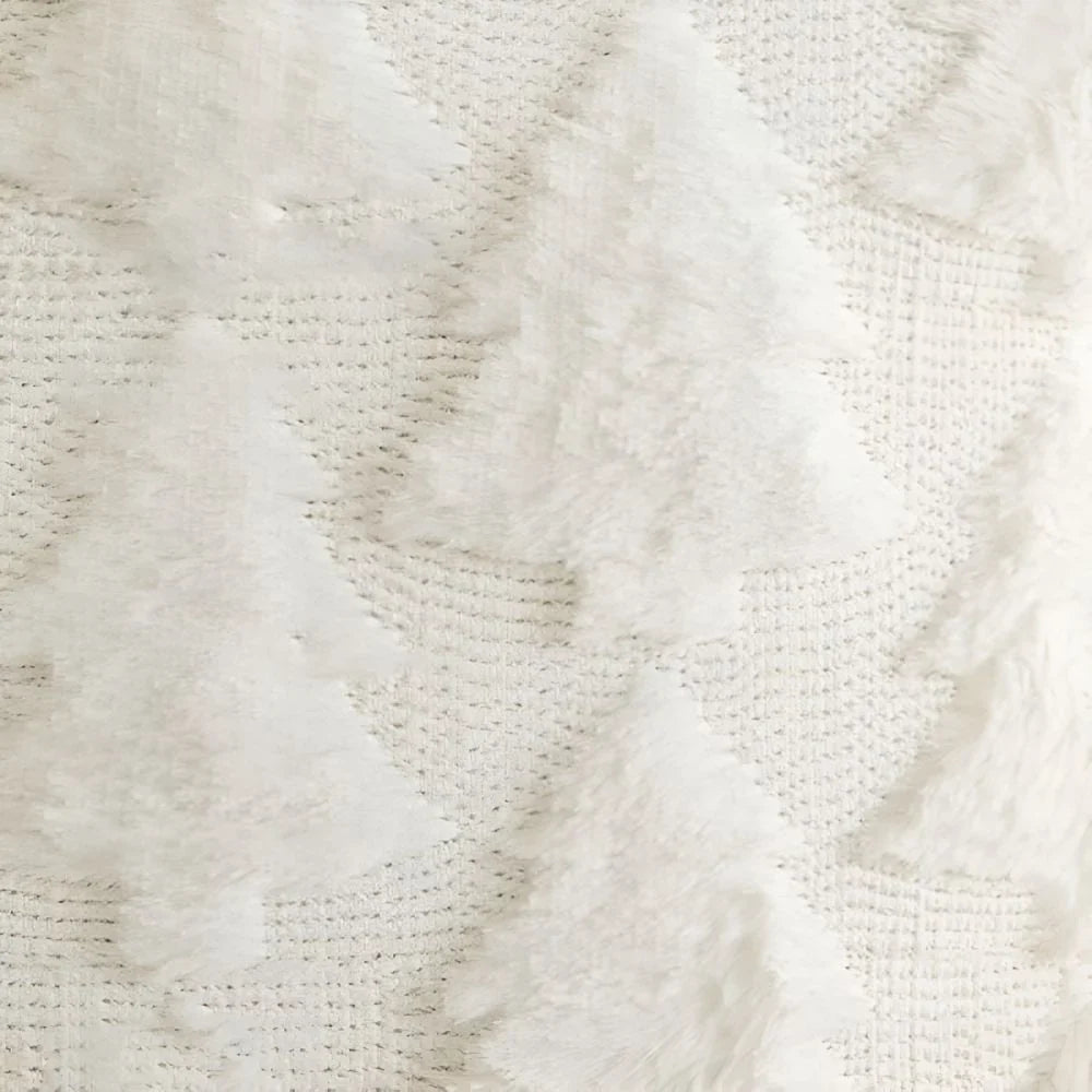 Sierkussenhoes met getextureerd kerstboompatroon – Pluche