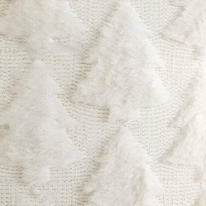 Sierkussenhoes met getextureerd kerstboompatroon – Pluche