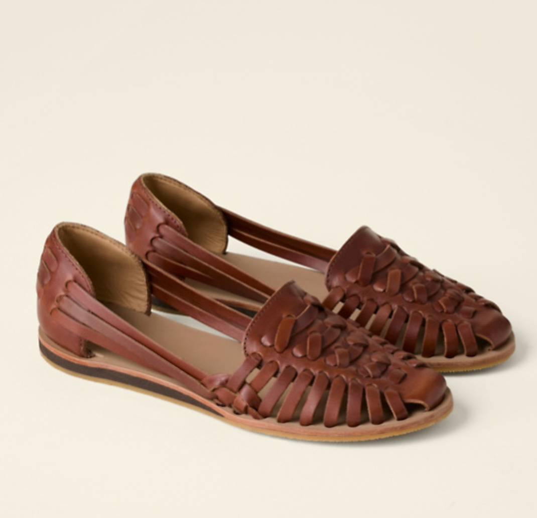 Image of Simone | Dames Geweven Open Teen Platte Sandalen