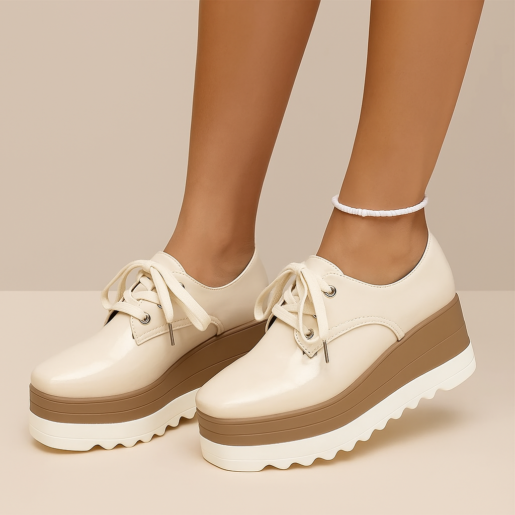 Image of Simone | Dames Veterschoenen met Platformzool