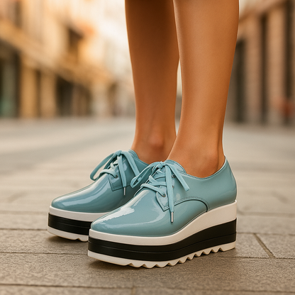Image of Simone | Dames Veterschoenen met Platformzool