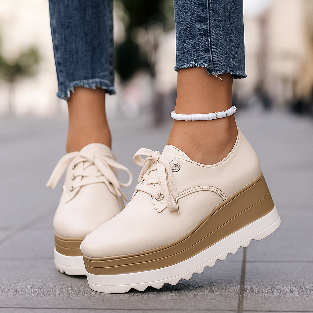 Image of Simone | Dames Veterschoenen met Platformzool