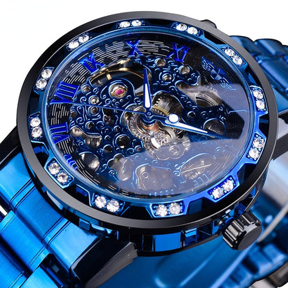 Skelet-horloge voor heren van roestvrij staal – tijdloze luxe en elegantie