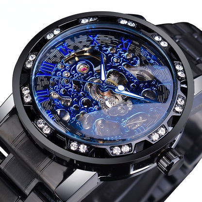 Skelet-horloge voor heren van roestvrij staal – tijdloze luxe en elegantie
