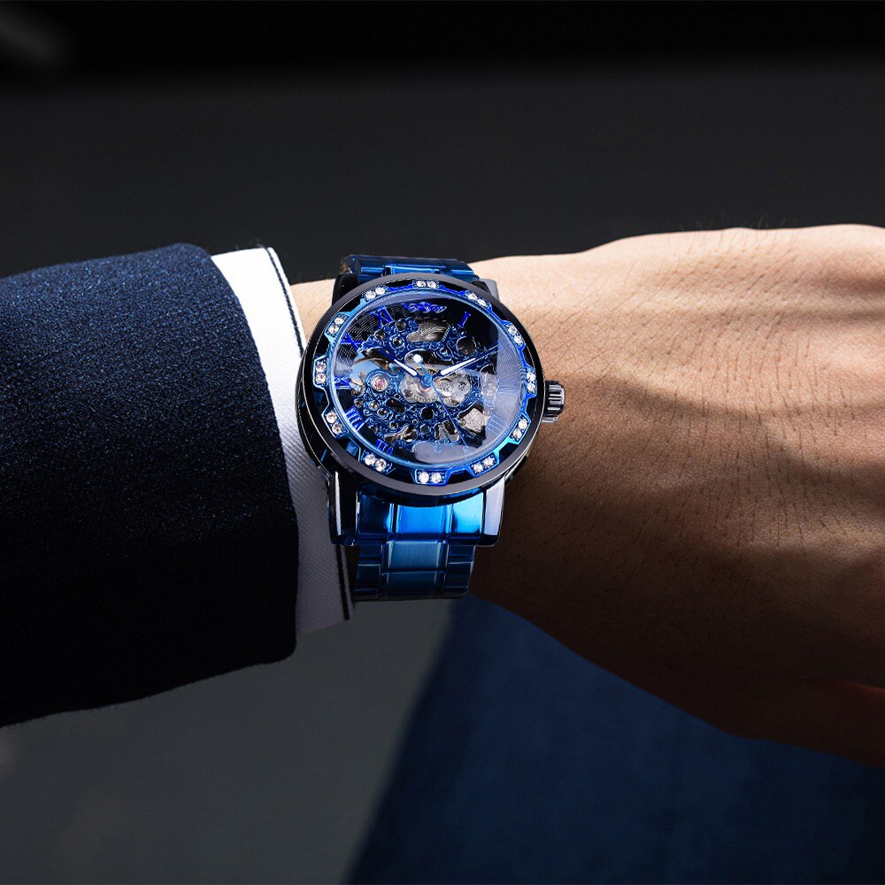 Skelet-horloge voor heren van roestvrij staal – tijdloze luxe en elegantie