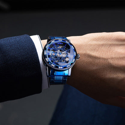Skelet-horloge voor heren van roestvrij staal – tijdloze luxe en elegantie
