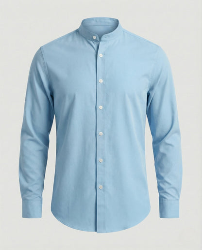 Slim fit overhemd met opstaande kraag voor heren