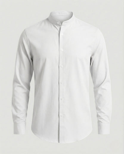 Slim fit overhemd met opstaande kraag voor heren