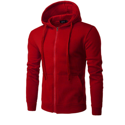 Slim-fit vest met capuchon, rits, zachte fleecevoering en kangoeroezakken voor heren