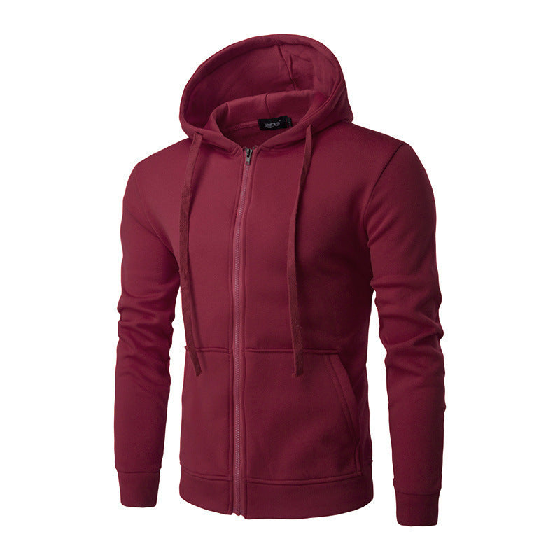 Slim-fit vest met capuchon, rits, zachte fleecevoering en kangoeroezakken voor heren