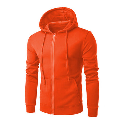Slim-fit vest met capuchon, rits, zachte fleecevoering en kangoeroezakken voor heren