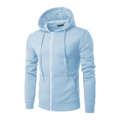 Slim-fit vest met capuchon, rits, zachte fleecevoering en kangoeroezakken voor heren