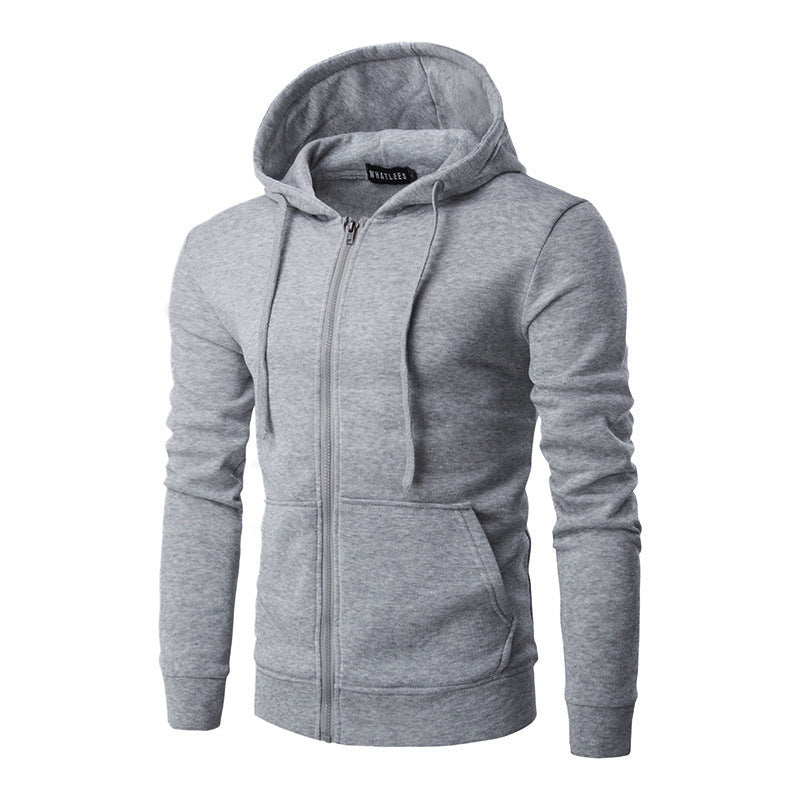 Slim-fit vest met capuchon, rits, zachte fleecevoering en kangoeroezakken voor heren
