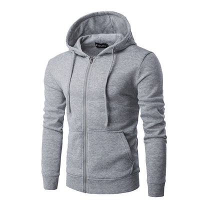 Slim-fit vest met capuchon, rits, zachte fleecevoering en kangoeroezakken voor heren