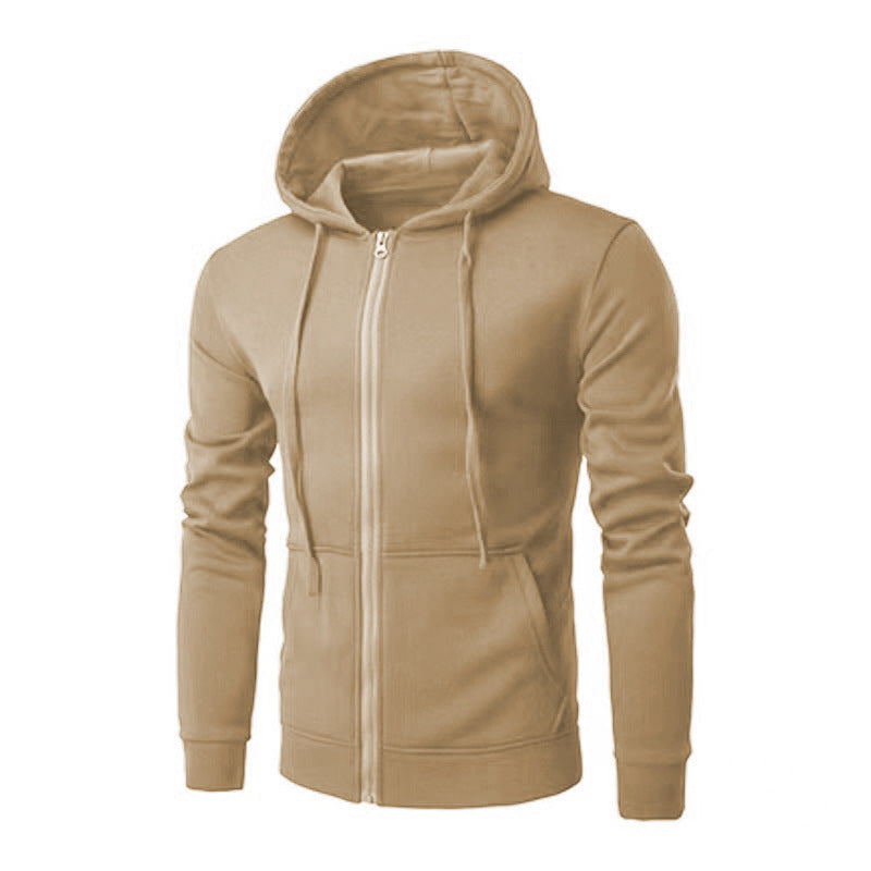Slim-fit vest met capuchon, rits, zachte fleecevoering en kangoeroezakken voor heren