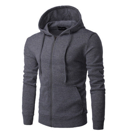 Slim-fit vest met capuchon, rits, zachte fleecevoering en kangoeroezakken voor heren