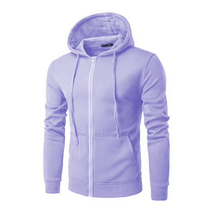 Slim-fit vest met capuchon, rits, zachte fleecevoering en kangoeroezakken voor heren