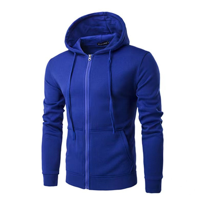 Slim-fit vest met capuchon, rits, zachte fleecevoering en kangoeroezakken voor heren