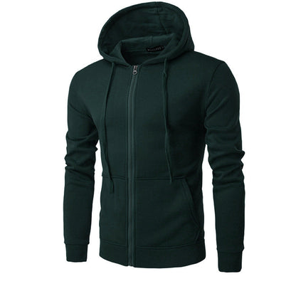 Slim-fit vest met capuchon, rits, zachte fleecevoering en kangoeroezakken voor heren