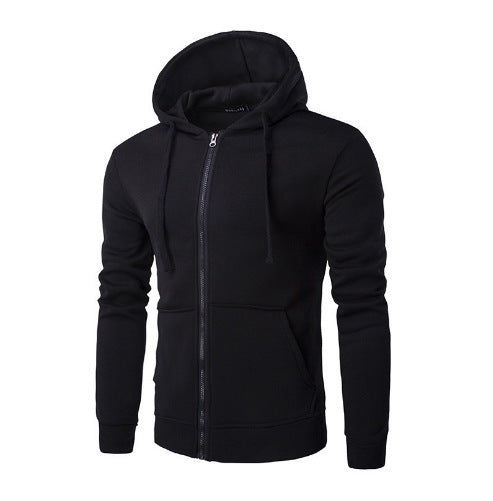 Slim-fit vest met capuchon, rits, zachte fleecevoering en kangoeroezakken voor heren