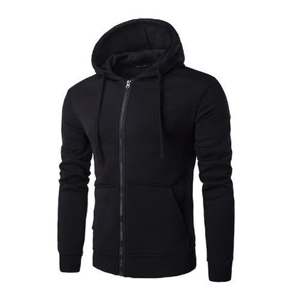 Slim-fit vest met capuchon, rits, zachte fleecevoering en kangoeroezakken voor heren