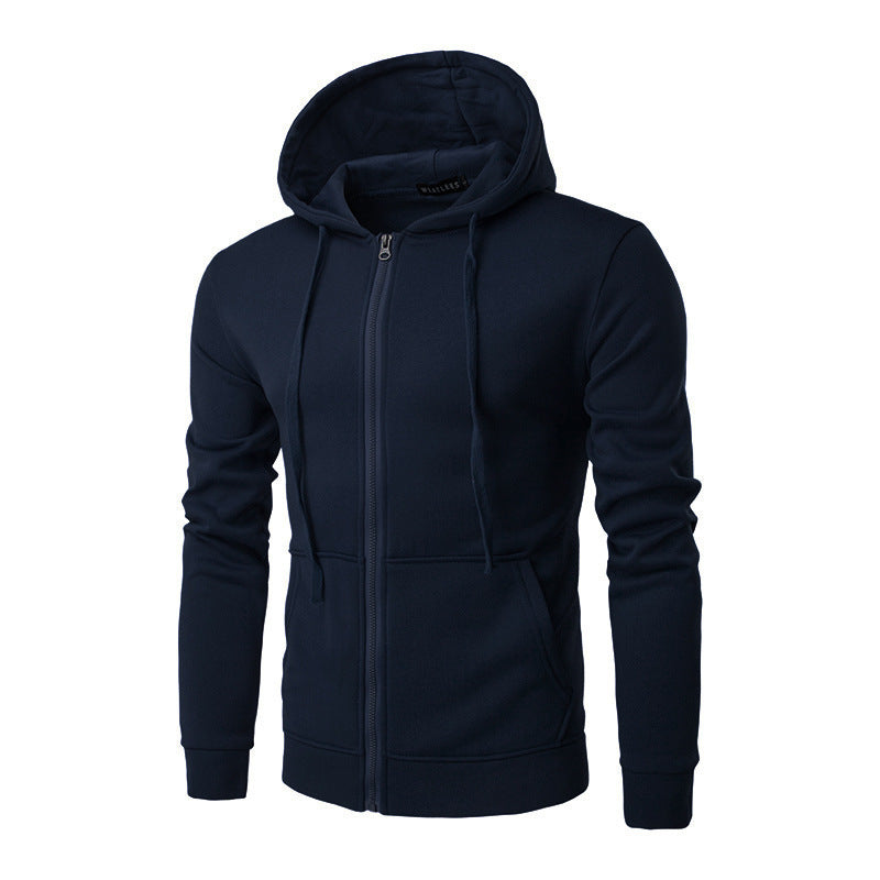 Slim-fit vest met capuchon, rits, zachte fleecevoering en kangoeroezakken voor heren