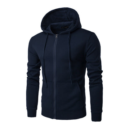 Slim-fit vest met capuchon, rits, zachte fleecevoering en kangoeroezakken voor heren