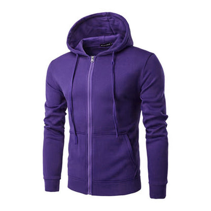 Slim-fit vest met capuchon, rits, zachte fleecevoering en kangoeroezakken voor heren