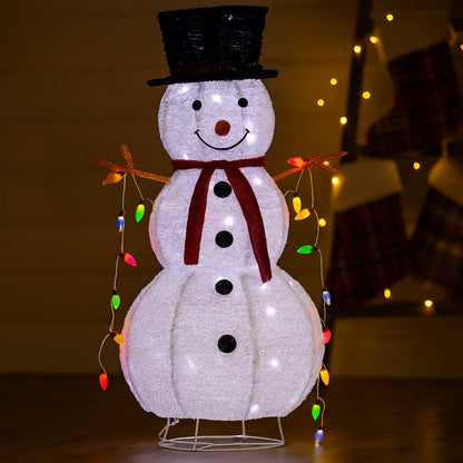 Sneeuwpop - Hoogte 120 cm - LED - Inklapbaar