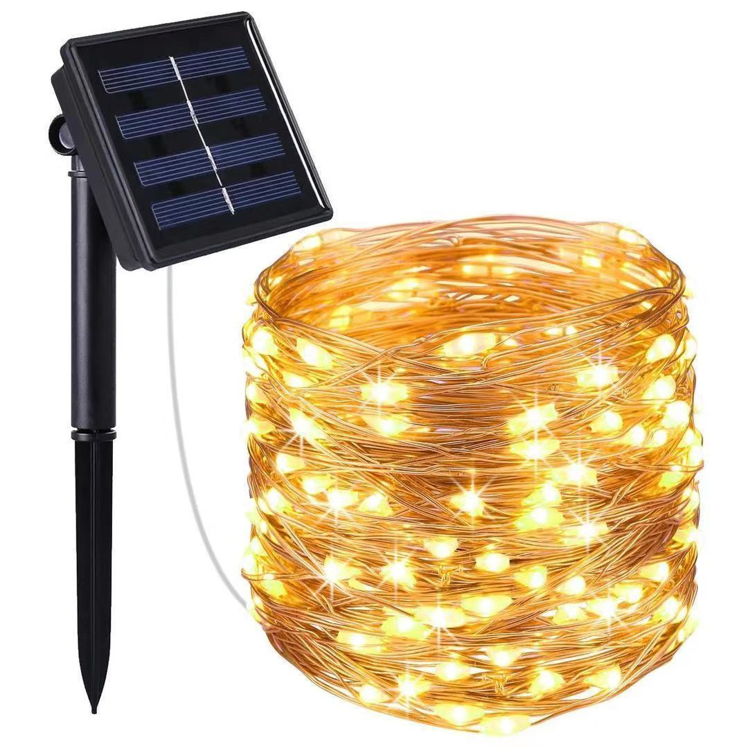 Solar LED-lichtsnoer op koperdraad – Waterdichte kerstdecoratie voor buiten