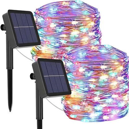 Solar LED-lichtsnoer op koperdraad – Waterdichte kerstdecoratie voor buiten