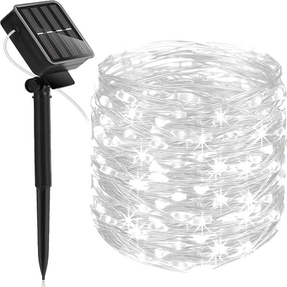 Solar LED-lichtsnoer op koperdraad – Waterdichte kerstdecoratie voor buiten