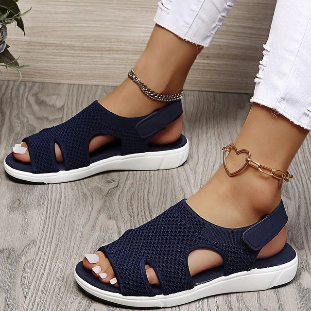 Image of Sophia | Dames Open Teen Platte Sandalen