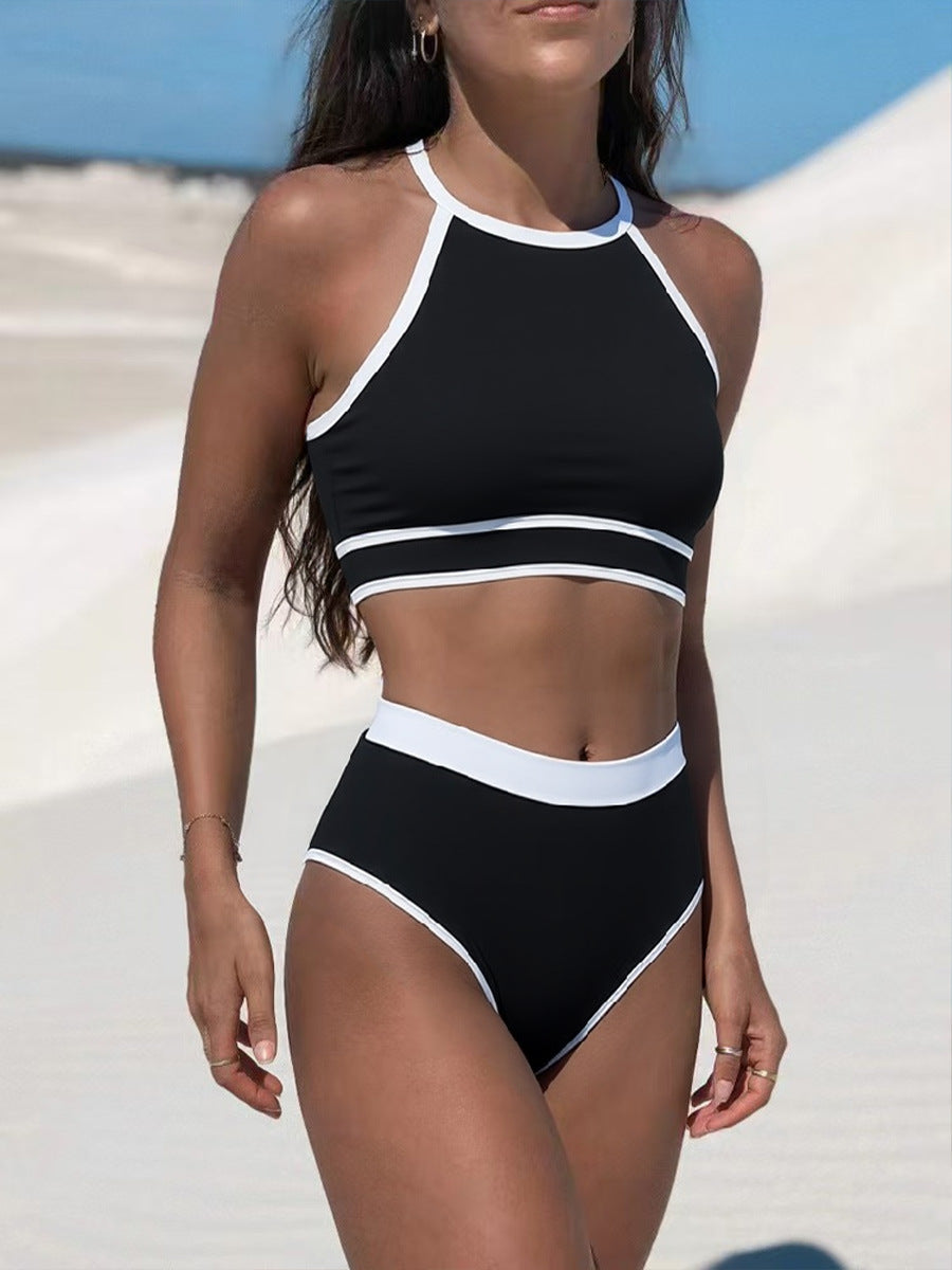 Sportieve bikiniset voor dames met hoog uitgesneden broekje en racerback top