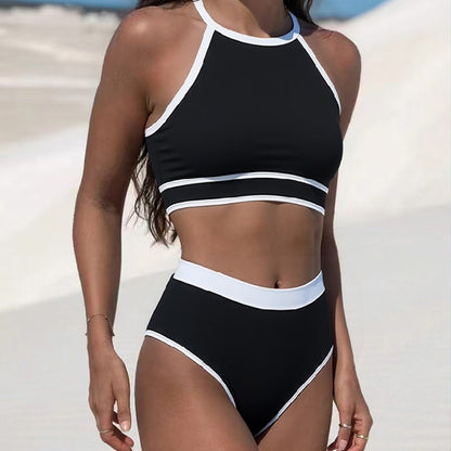 Sportieve bikiniset voor dames met hoog uitgesneden broekje en racerback top