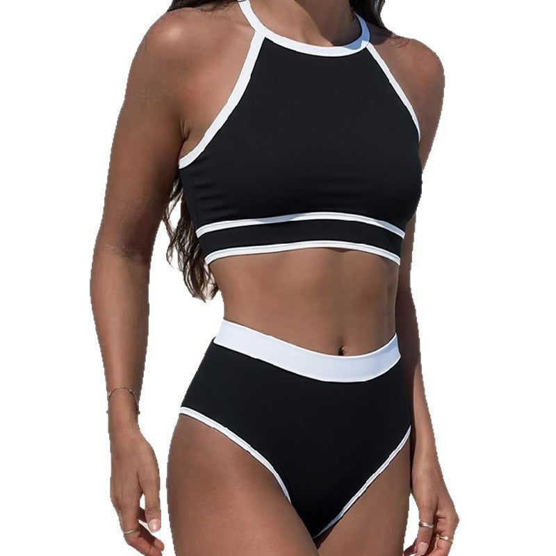 Sportieve bikiniset voor dames met hoog uitgesneden broekje en racerback top