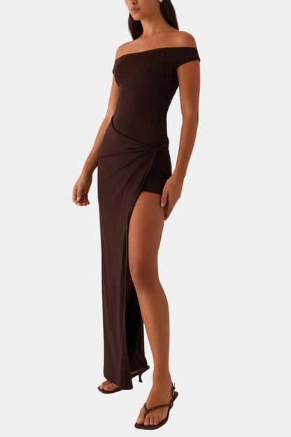 Image of Stephanie | Dames Off-Shoulder Maxi Jurk