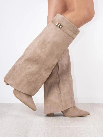 Suède overknee laarzen voor dames