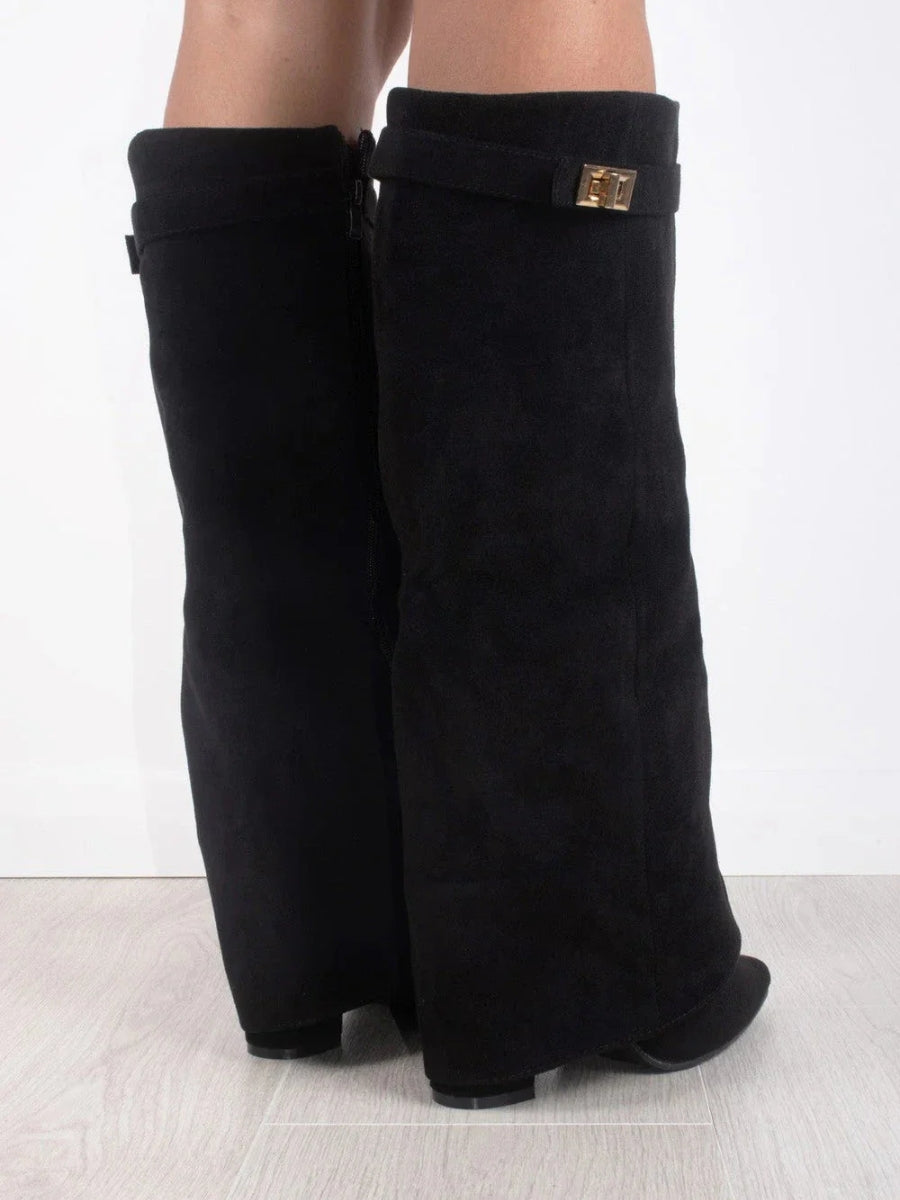Suède overknee laarzen voor dames