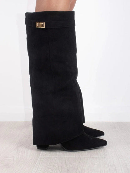 Suède overknee laarzen voor dames