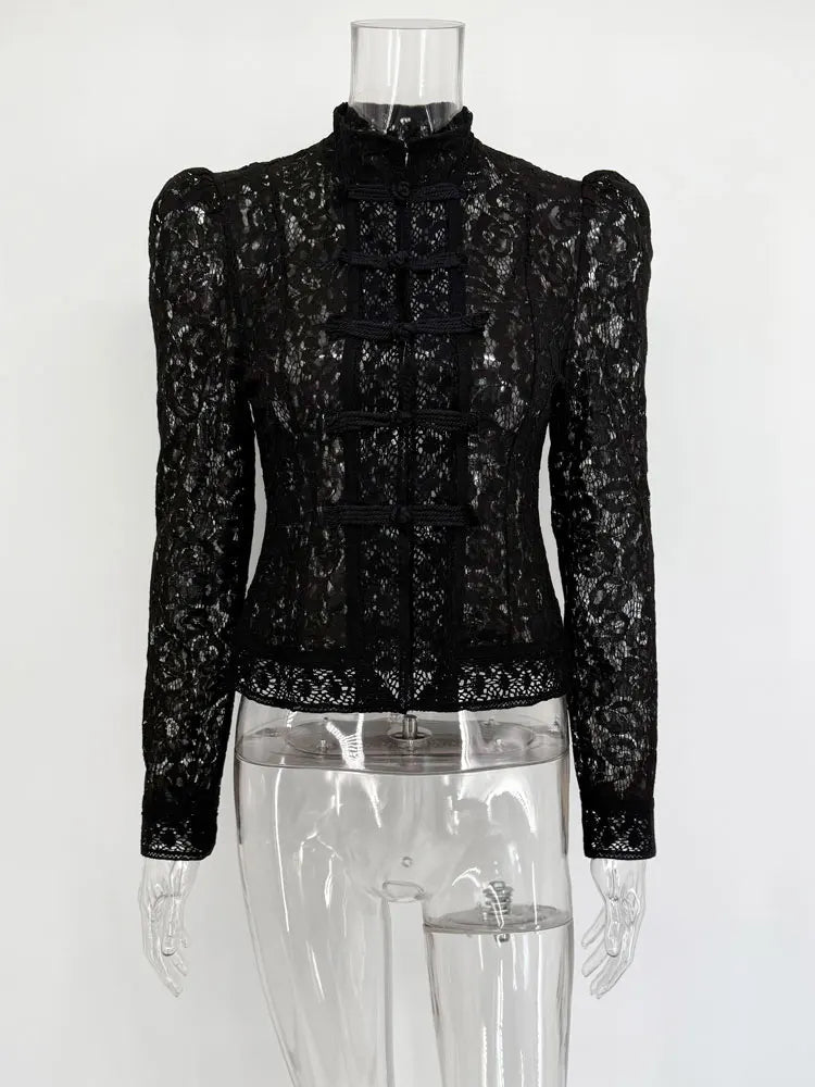 Image of Susan | Dames Lange Mouw Kant Blouse