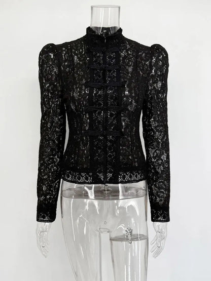 Image of Susan | Dames Lange Mouw Kant Blouse