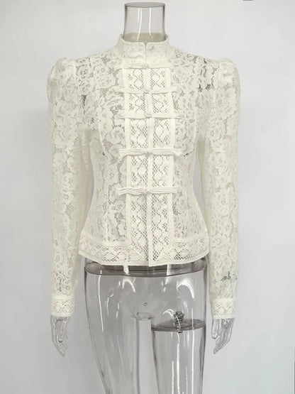 Image of Susan | Dames Lange Mouw Kant Blouse