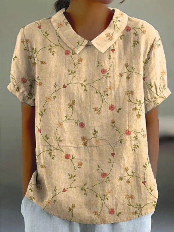 Image of Suus | Dames Bloemen Blouse met Korte Mouwen
