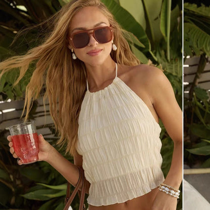 Image of Suus | Dames Cropped Halter Top