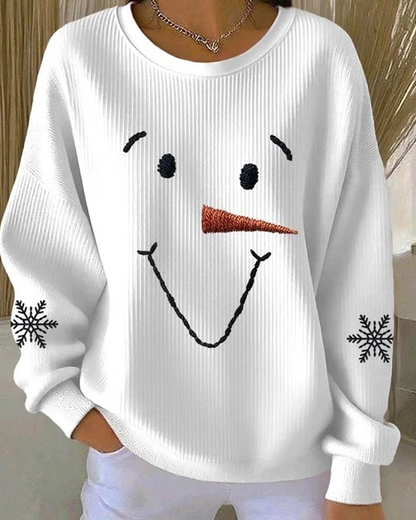 Sweatshirt met schattig sneeuwpopgezicht