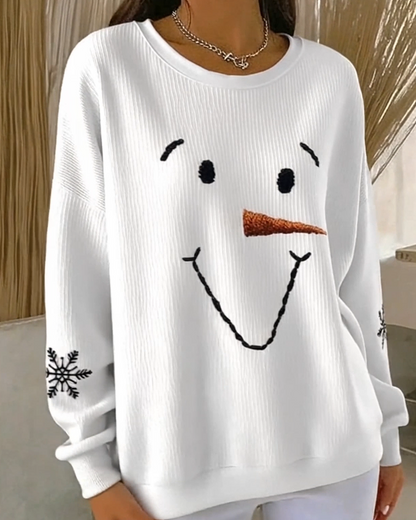 Sweatshirt met schattig sneeuwpopgezicht